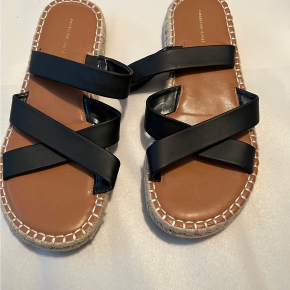 American Eagle Outfitters Shoes - American Eagle Outfitters Black and Brown Sandals with Sleek Straps
